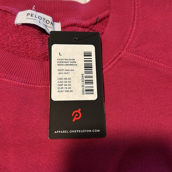 Peloton Sweatshirt Everyday Oversized Crewneck Pink Floral Logo Bike NEW - Picture 3 of 7